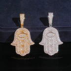 Hamsa Pendant, Moissanite, 925 Silver | FAZE Jewelry