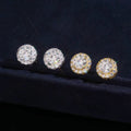 Rounded Earrings Moissanite Silver S925 + Rhodium