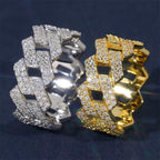 Cuban 2 Ring, Moissanite, 925 Silver | FAZE Jewelry