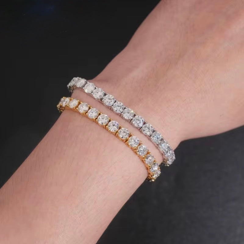 4MM Tennis Chain Moissanite Silver S925 + Rhodium