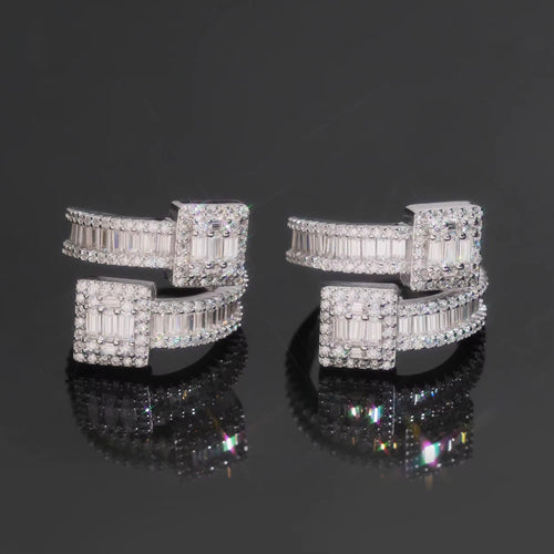 Baguette Combined Ring — Moissanite, 925 Silver