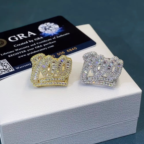 100 Emoted Ring Moissanite Silver S925 + Rhodium