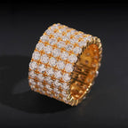 5 Row Tennis Ring, Moissanite, 925 Silver | FAZE Jewelry
