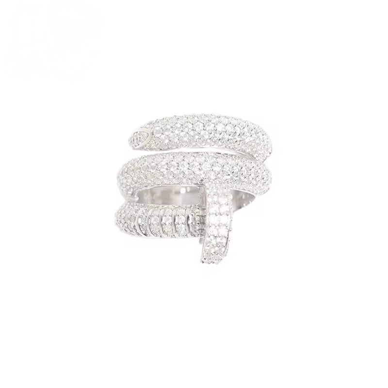 Branded C Ring Moissanite S925 + Rhodium
