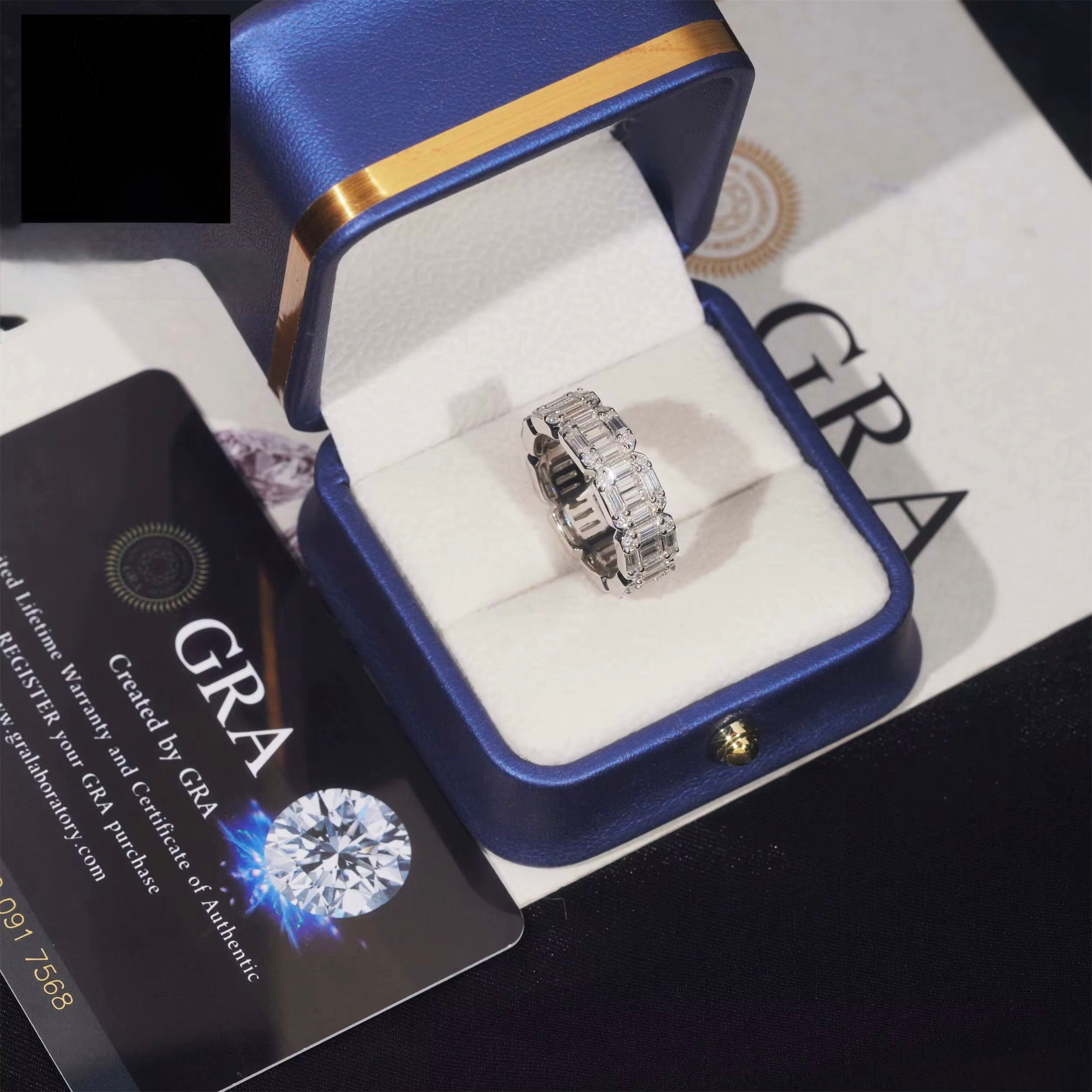 Baguette Ring Moissanite S925 + Rhodium