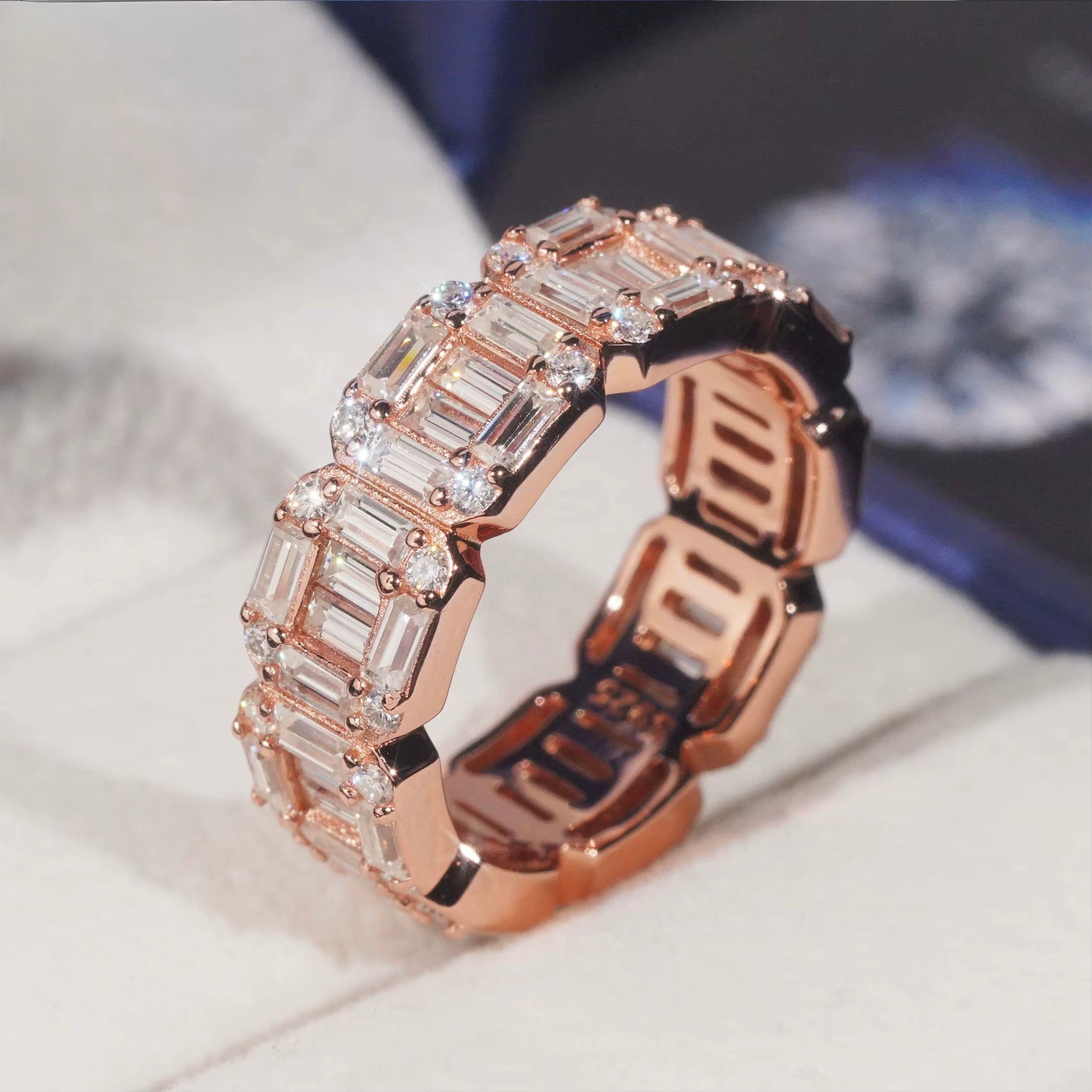 Baguette Ring Moissanite S925 + Rhodium