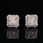 Square Earrings Screw Back, Moissanite, 925 Silver | FAZE Jewelry