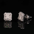 Square Earrings Screw Back, Moissanite, 925 Silver | FAZE Jewelry