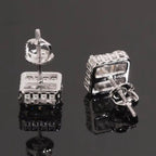 Square Earrings Screw Back, Moissanite, 925 Silver | FAZE Jewelry