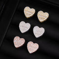 Hearts Earrings Screw Back Moissanite Silver S925 + Rhodium