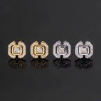 Square Earrings Screw Back, Moissanite, 925 Silver | FAZE Jewelry