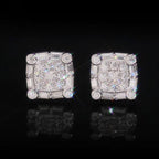 Square Earrings Screw Back, Moissanite, 925 Silver | FAZE Jewelry