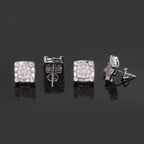 Square Earrings Screw Back, Moissanite, 925 Silver | FAZE Jewelry
