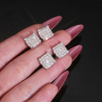 Square Earrings Screw Back, Moissanite, 925 Silver | FAZE Jewelry