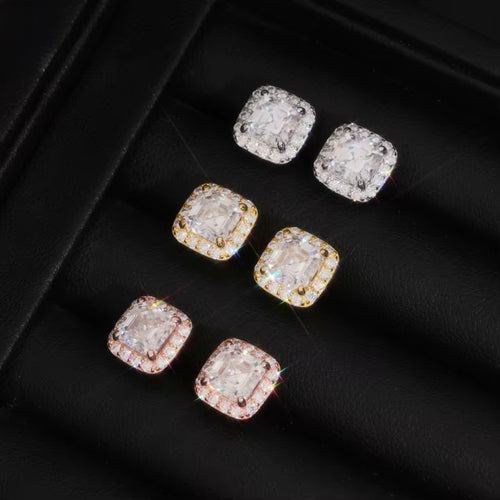 Centerstone Earrings Screw Back — Moissanite, 925 Silver