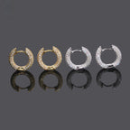 Hoops 2 Earrings Screw Back, Moissanite, 925 Silver | FAZE Jewelry