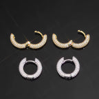Hoops 2 Earrings Screw Back, Moissanite, 925 Silver | FAZE Jewelry