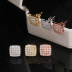 Square Earrings Screw Back, Moissanite, 925 Silver | FAZE Jewelry