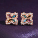 Clover Big Earrings Screw Back, Moissanite, 925 Silver | FAZE Jewelry