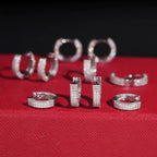 Hoops Earrings Screw Back, Moissanite, 925 Silver | FAZE Jewelry