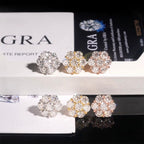 Flower Earring Screw Back, Moissanite, 925 Silver | FAZE Jewelry