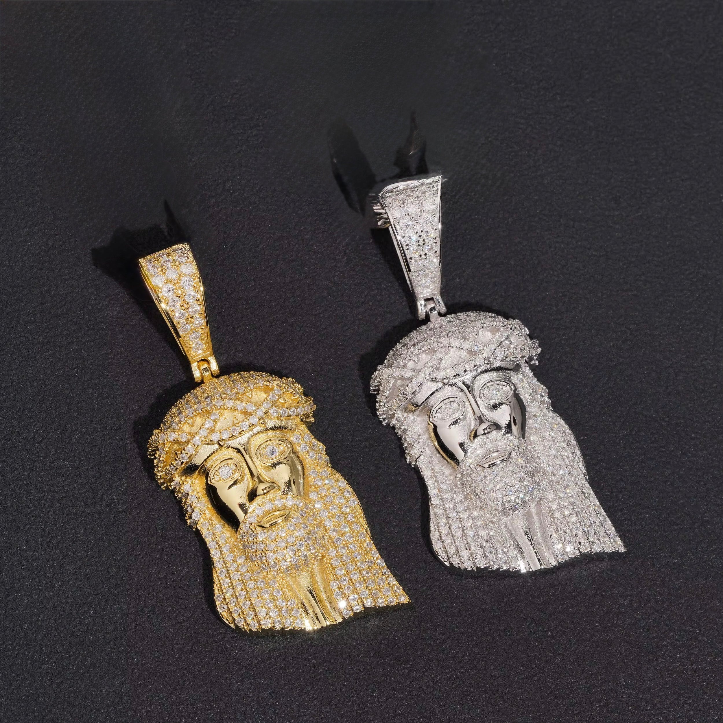 Jesus Pendant Moissanite Silver S925 + Rhodium