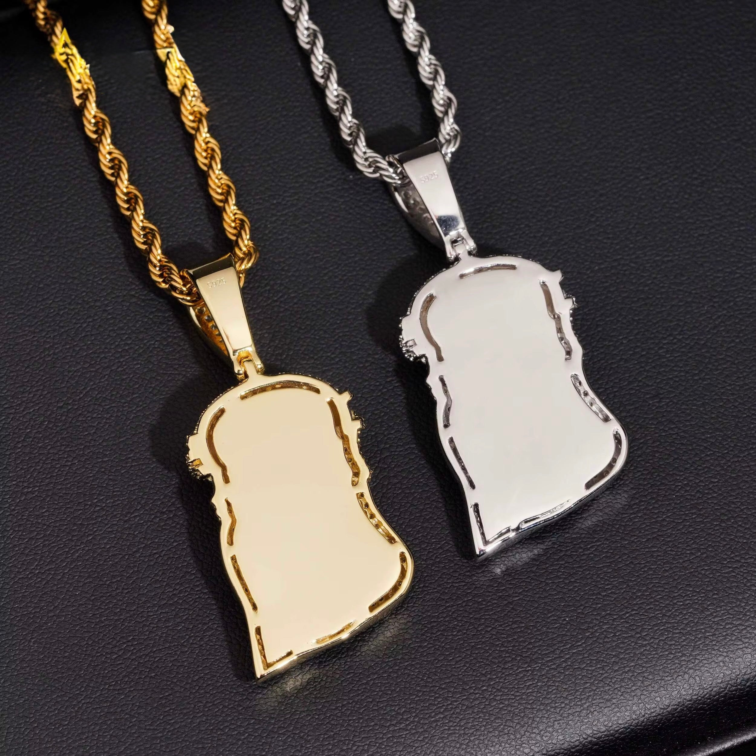 Jesus Pendant Moissanite Silver S925 + Rhodium