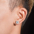 Square Earring, Moissanite, 925 Silver | FAZE Jewelry