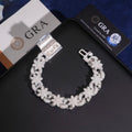 Flower Bracelet Moissanite Silver S925 + Rhodium Passes Diamond Icedout Bussdown