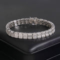 Baguette Bracelet Moissanite Silver S925 + Rhodium Passes Diamond Icedout Bussdown