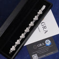 Heart Cuban Bracelet Moissanite Silver S925 + Rhodium Passes Diamond Icedout Bussdown