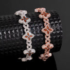 14mm Clover Bracelet, Moissanite, 925 Silver | FAZE Jewelry