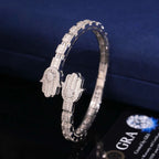 Nail Hamsa Bracelet, Moissanite, 925 Silver | FAZE Jewelry