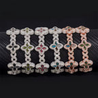 14mm Clover Bracelet, Moissanite, 925 Silver | FAZE Jewelry