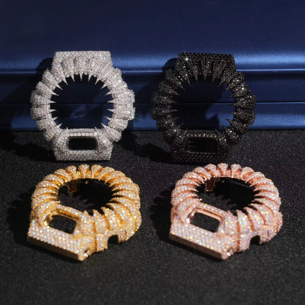 Icedout GShock DW6900 Bezel Moissanite Silver S925 + Rhodium Passes Diamond Icedout Bussdown