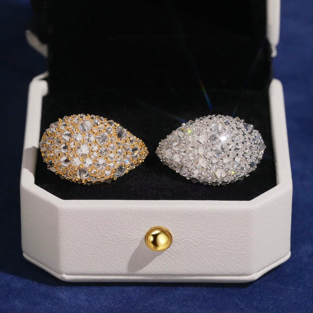 Upside down Ring Moissanite Silver S925 + Rhodium