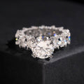 Womens Engagement Ring Moissanite Silver S925 + Rhodium Passes Diamond Icedout Bussdown