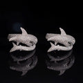 Shark Ring Moissanite Silver S925 + Rhodium Passes Diamond Icedout Bussdown