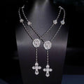 Rosary Chain Moissanite Silver S925 + Rhodium Passes Diamond Icedout Bussdown
