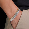 3 Row Bracelet Moissanite Silver S925 + Rhodium Passes Diamond Icedout Bussdown
