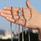 3mm Rosary Chain, Moissanite, 925 Silver | FAZE Jewelry