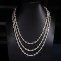 3MM Cluster Chain Moissanite Silver S925 + Rhodium Passes Diamond Icedout Bussdown