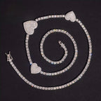 Heart Chain, Moissanite, 925 Silver | FAZE Jewelry