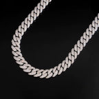 12mm Cuban Chain Pavé Flower Setting, Moissanite, 925 Silver | FAZE Jewelry