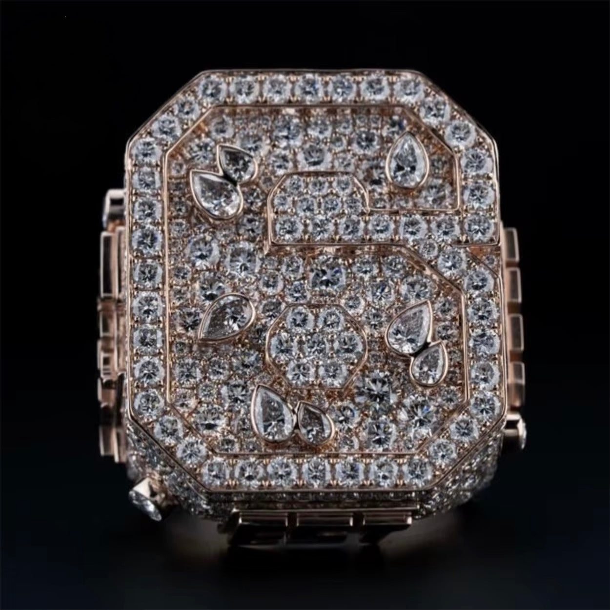 Custom Ring Moissanite Silver S925 + Rhodium Passes Diamond Icedout Bussdown