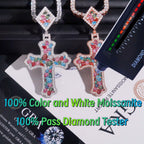 Cross Color Pendant, Moissanite, 925 Silver | FAZE Jewelry