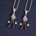 Mario Black Pendant Moissanite Silver S925 + Rhodium Passes Diamond Icedout Bussdown