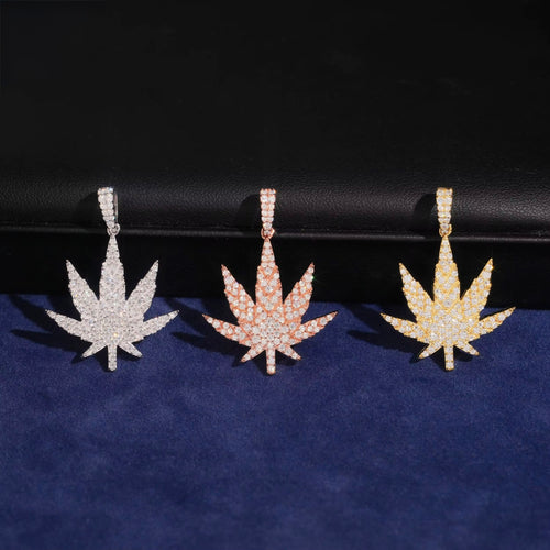 Leaf Pendant — Moissanite, 925 Silver