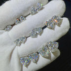 Hearts Shape Earrings Screw Back, Moissanite, 925 Silver | FAZE Jewelry