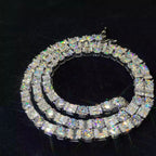 5mm Tennis Baguette Chain, Moissanite, 925 Silver | FAZE Jewelry